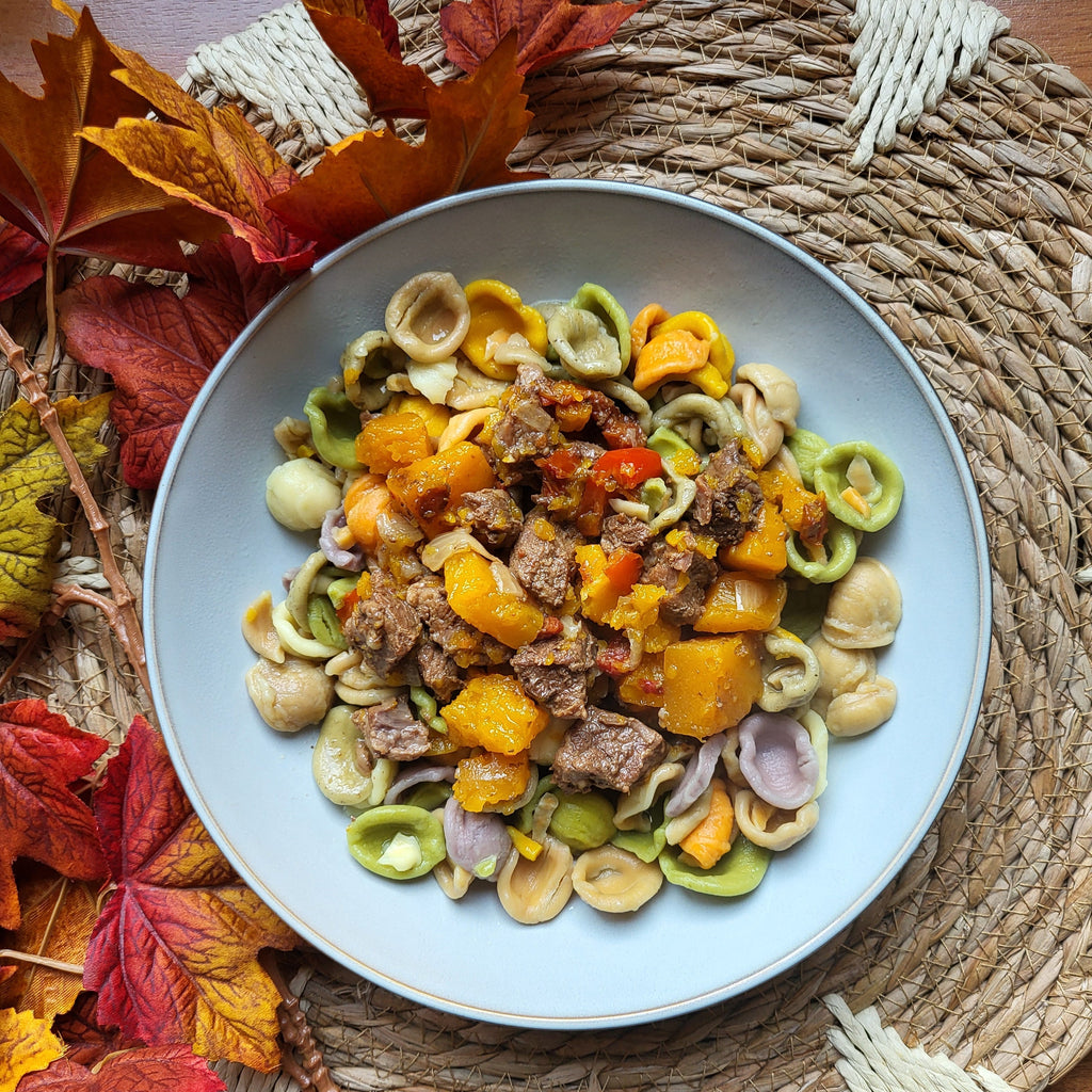 Herfststoof van riblap en pompoen