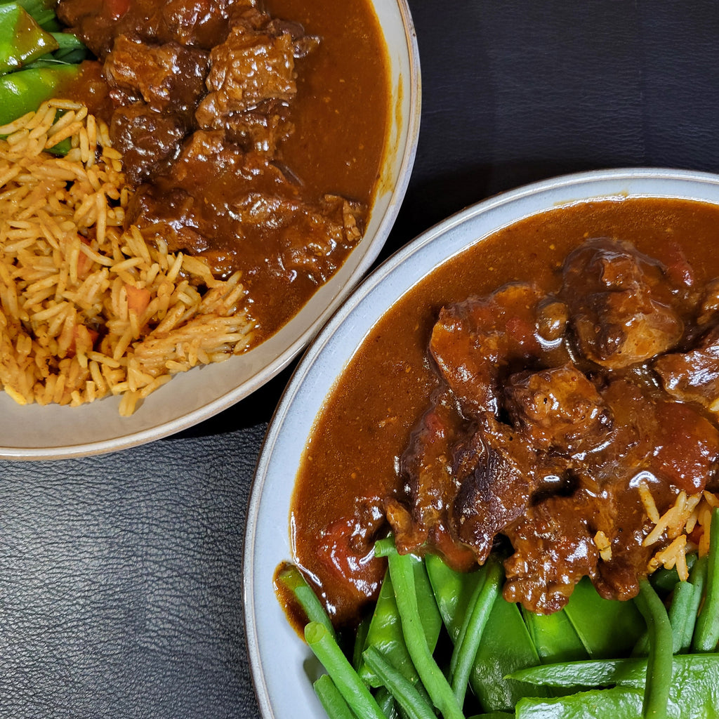 Stoofschotel met rijst en haricots verts